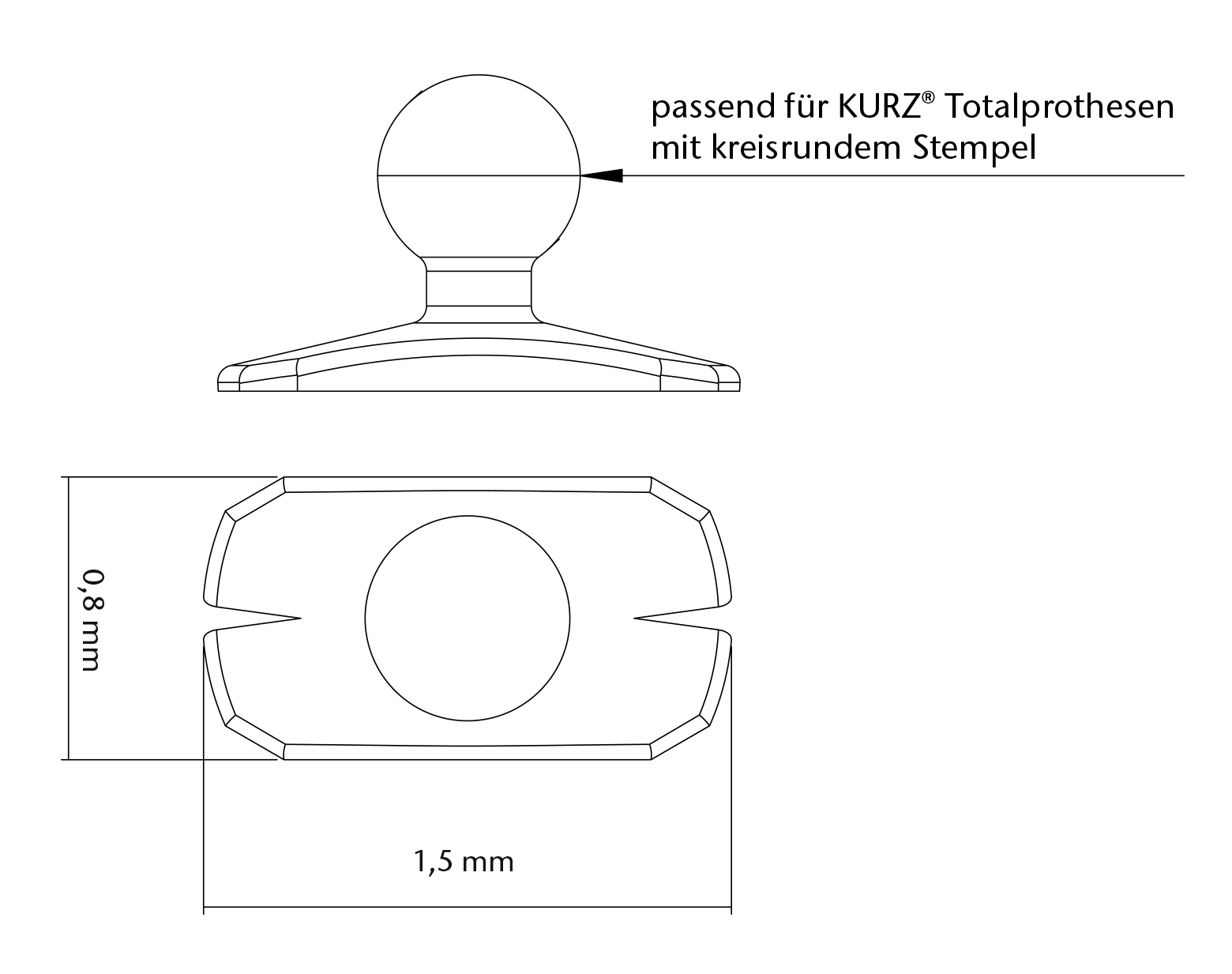 Ω Connector Dimensionen